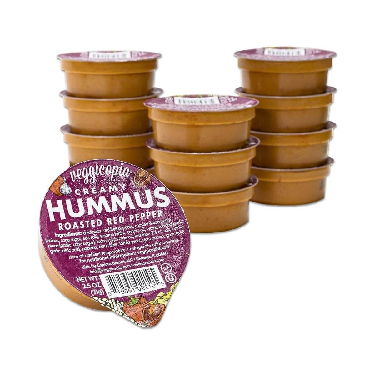 Veggicopia Red Pepper Hummus Dip 2.5 oz (24 Pack) Free Shipping