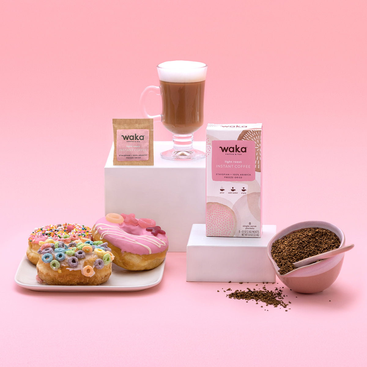 Waka Coffee Light Roast Ethiopian SingleServe Instant Coffee Bundle