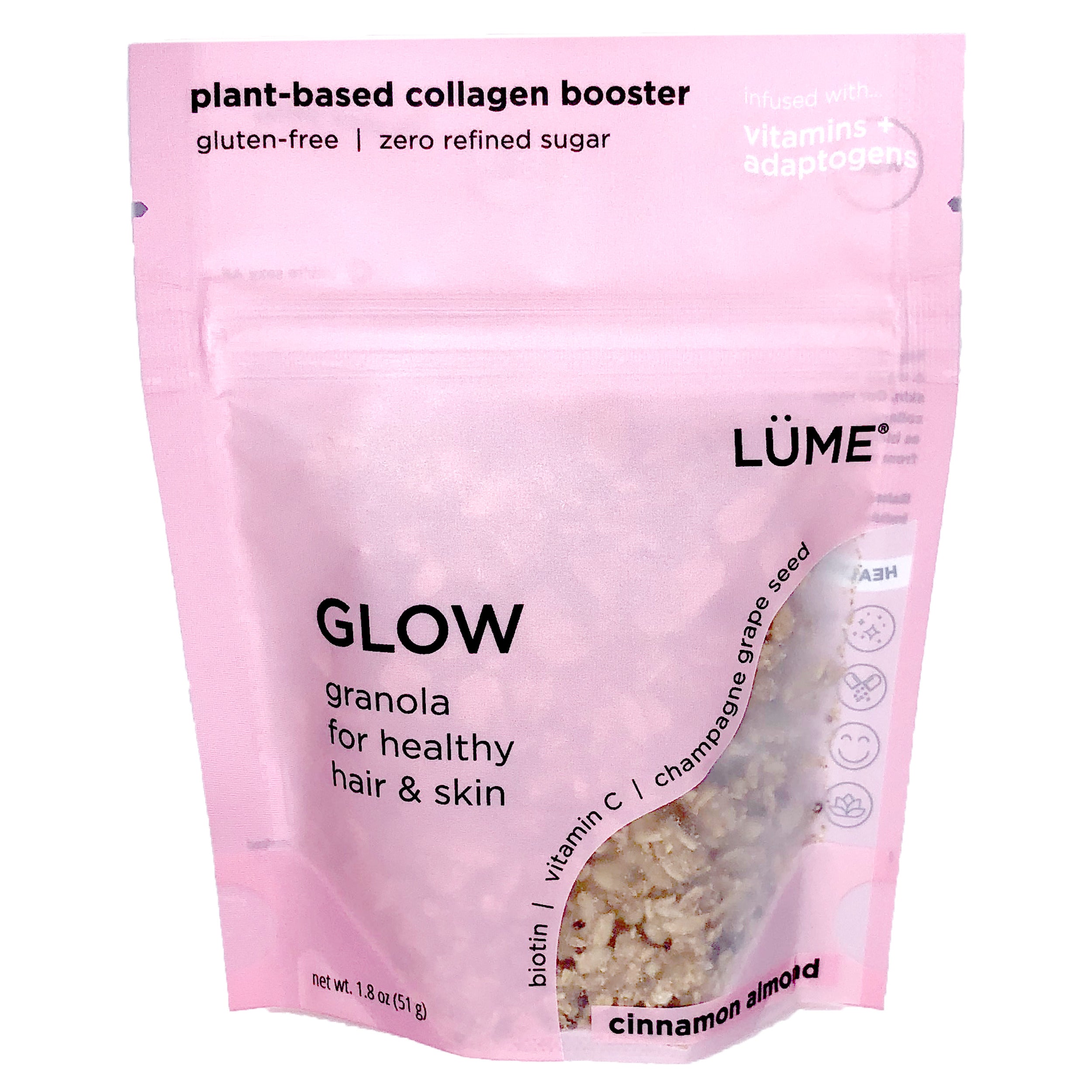 Glow Plant-Based Collagen Boosting Granola - Cinnamon Almond (9-Pack)