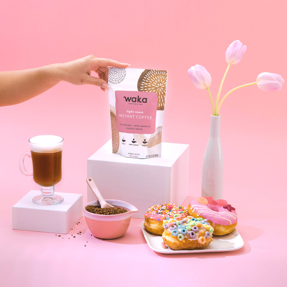 Waka Coffee Light Roast Ethiopian Instant Coffee 3.5 oz Bag Free