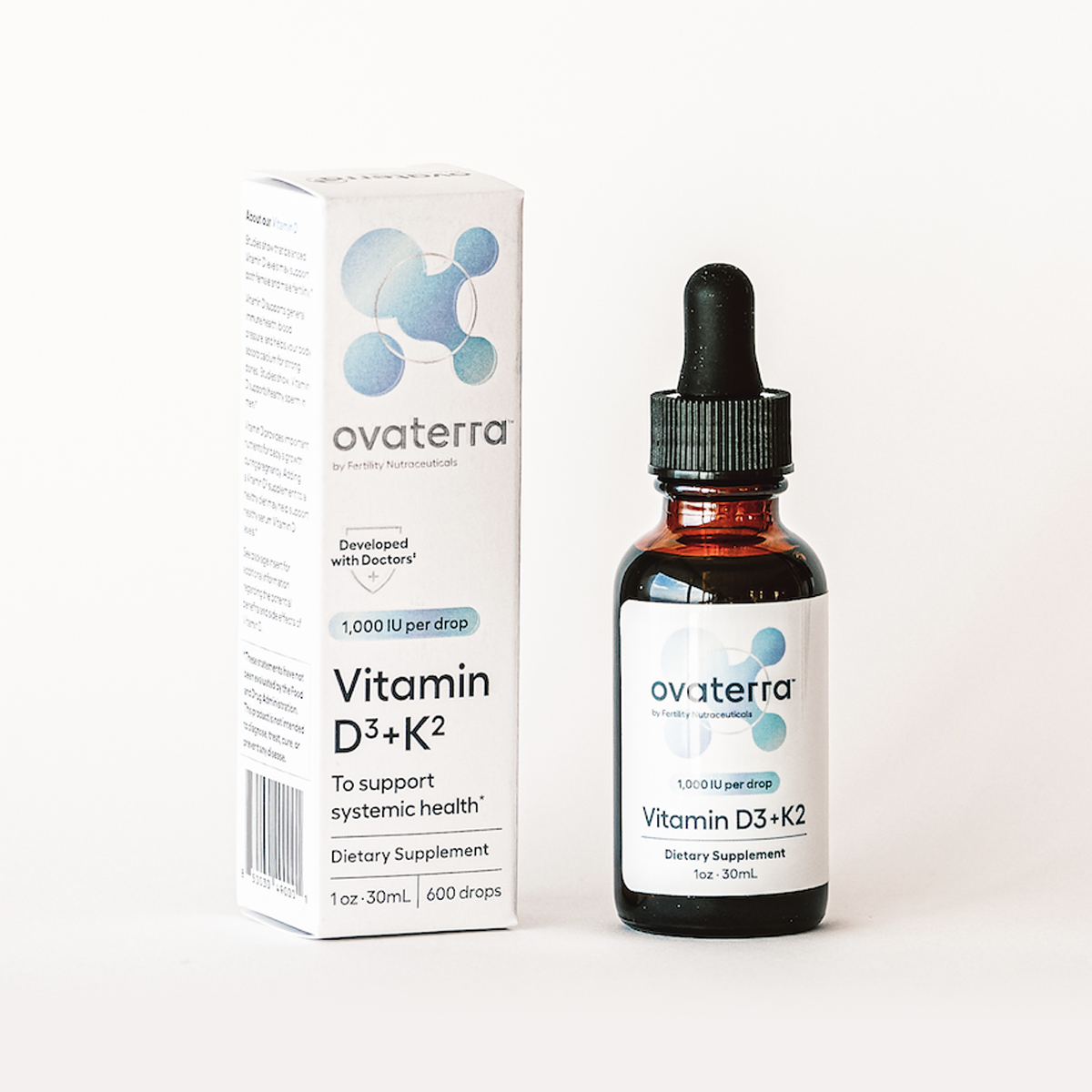 Liquid Vitamin D3+K2 1 oz (600 drops)