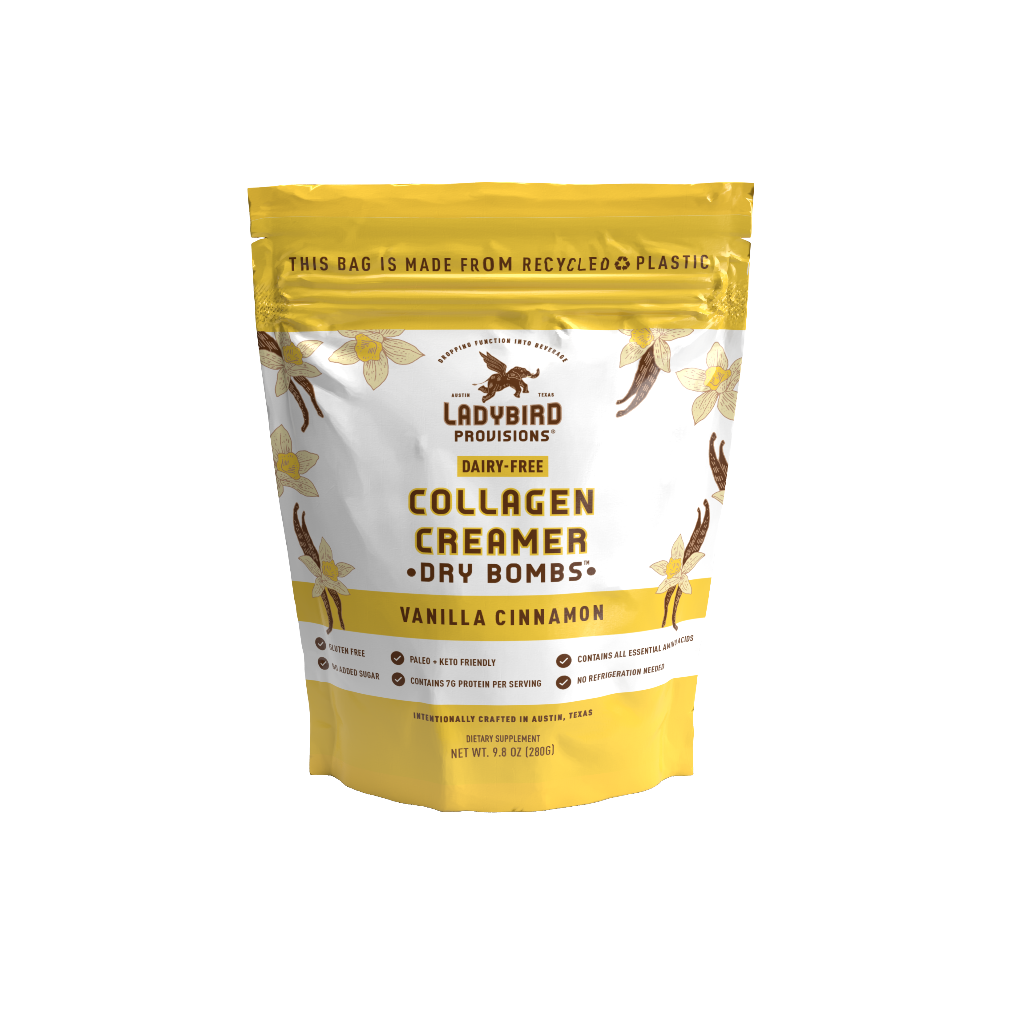 Dry Bombs Dairy Free Collagen Creamer – Vanilla Cinnamon