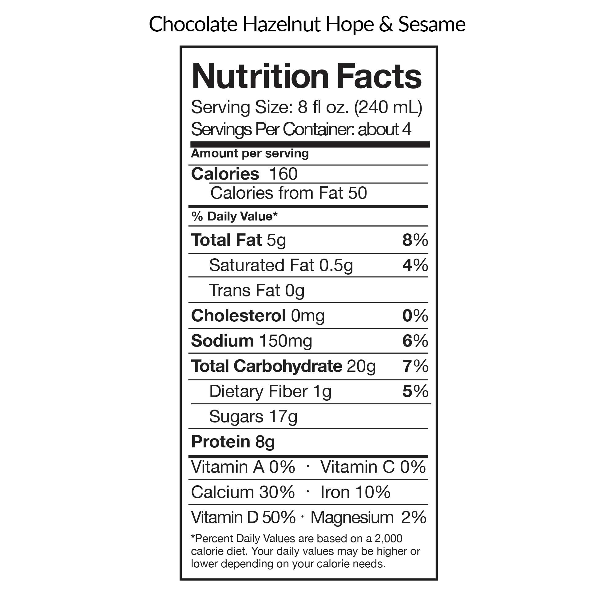 Chocolate Hazelnut Non-GMO Sesamemilk (6 Pack)