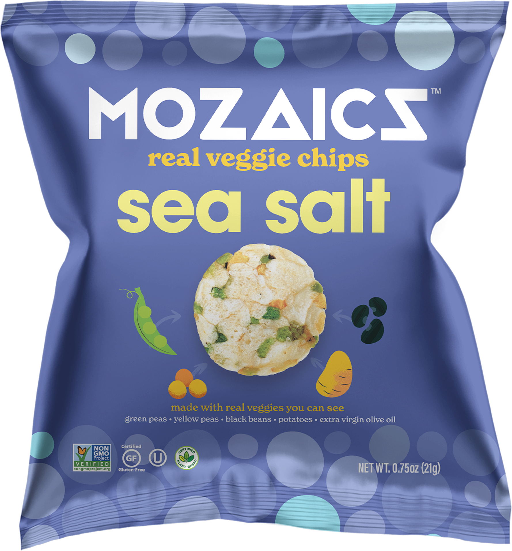 Non-GMO Popped Veggie Chips: Sea Salt 0.75 oz (20 Pack)