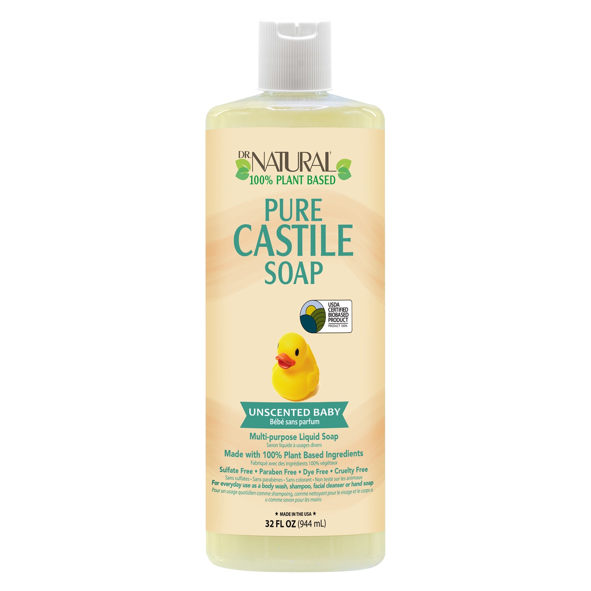 Pure Castile Soap Unscented Baby (32 oz)