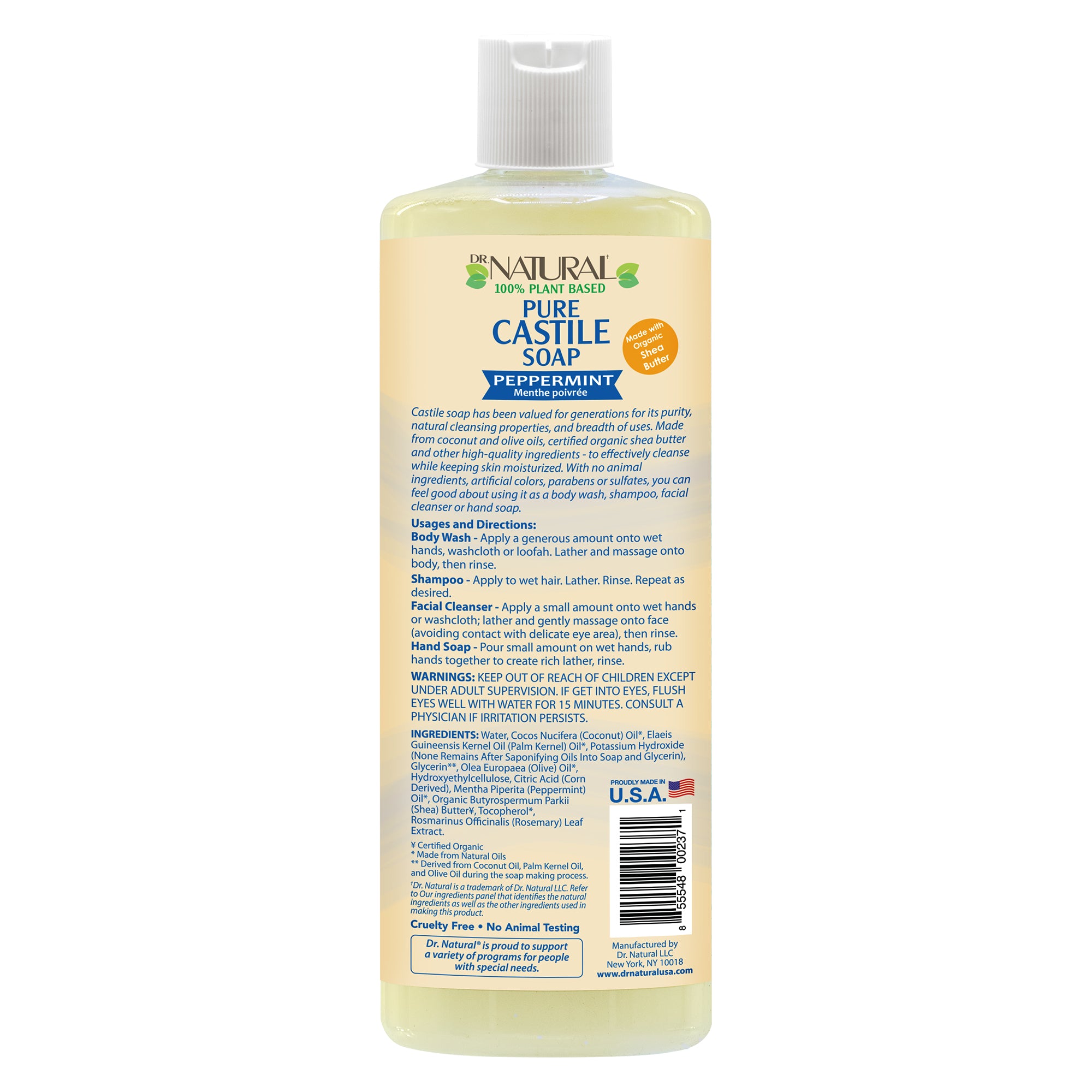 Pure Castile Soap Peppermint  (32 oz)