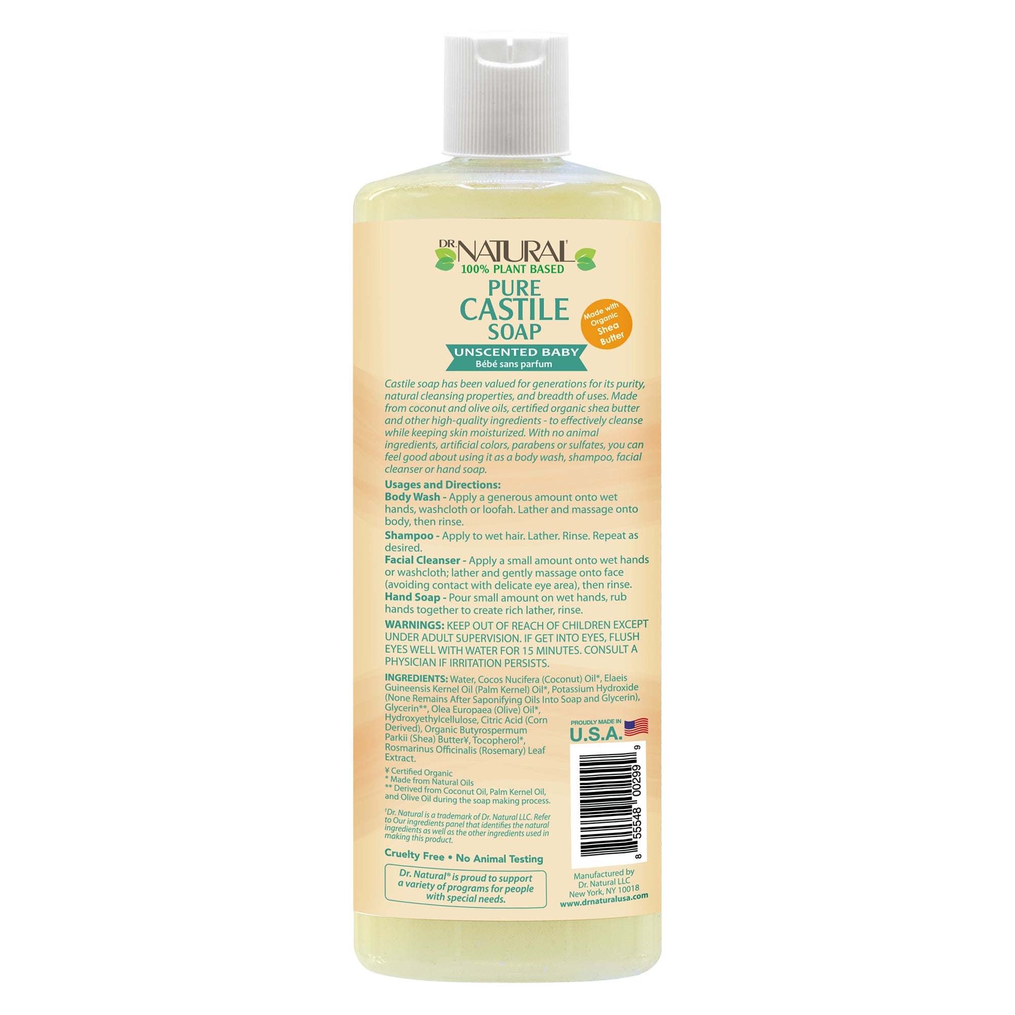 Pure Castile Soap Unscented Baby (32 oz)