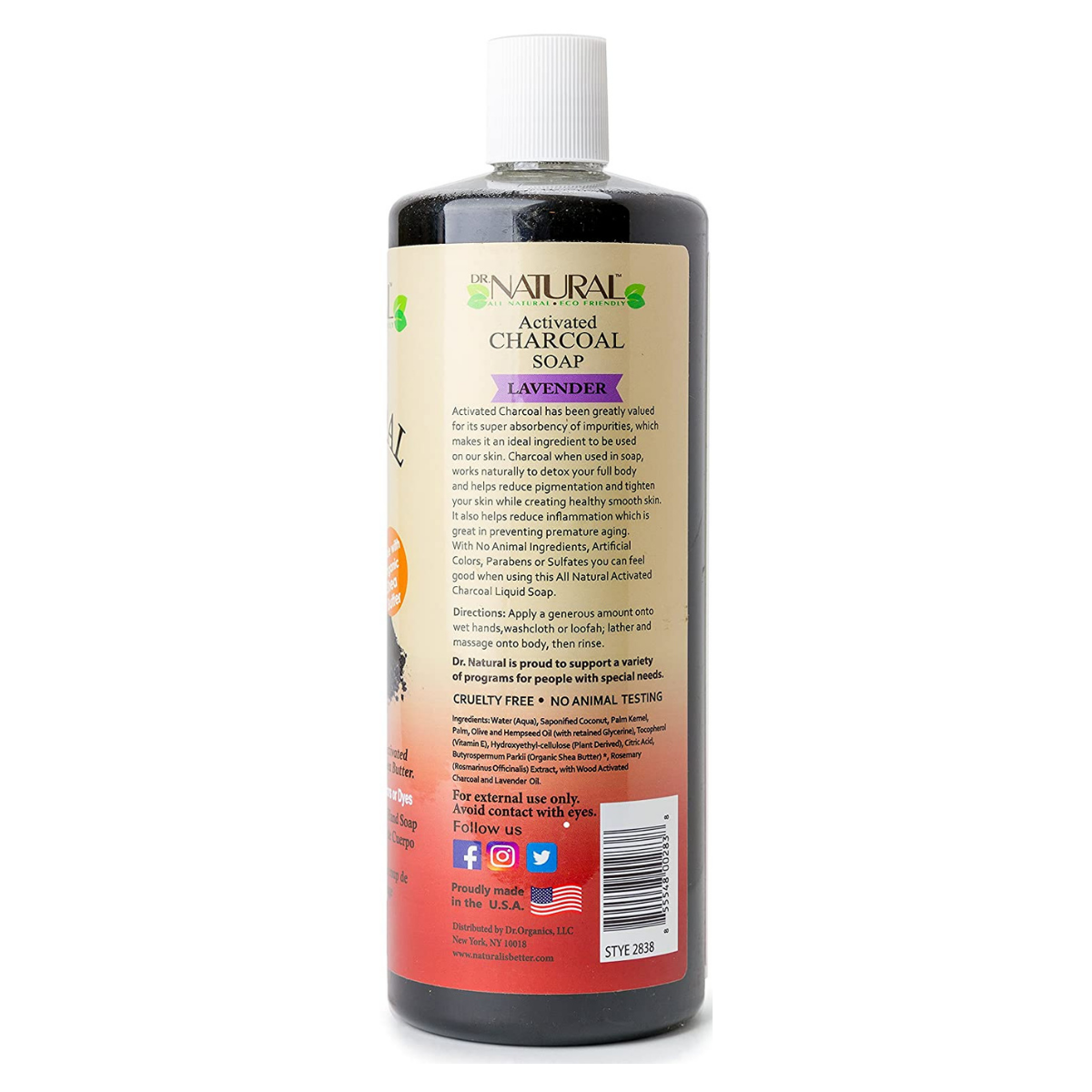 Activated Charcoal Soap Lavender (32 oz)